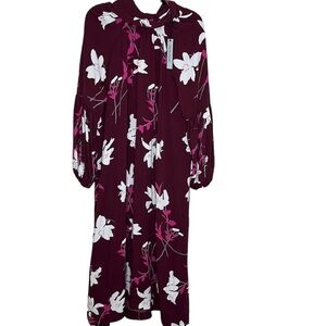 NWT Prologue Floral Raglan 3/4 Sleeve Midi Dress Sz S